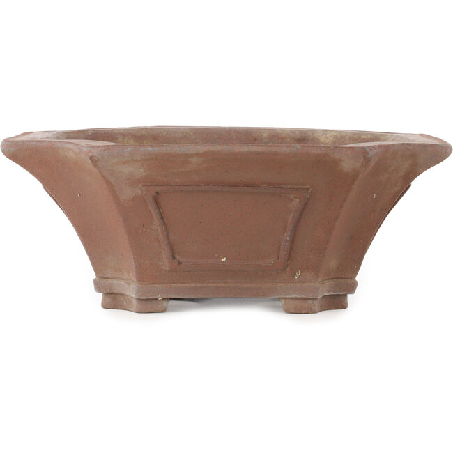 Vaso bonsai quadrato non smaltato di Sensyu - 395 x 355 x 135 mm