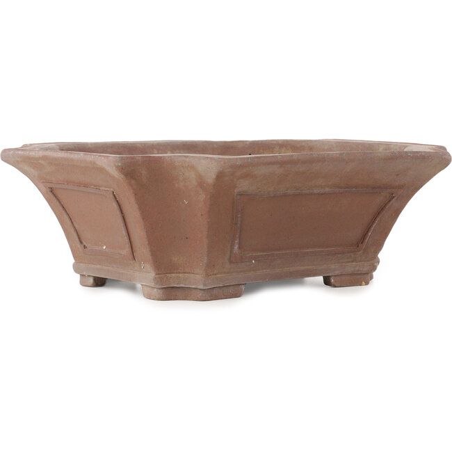 Vaso bonsai quadrato non smaltato di Sensyu - 395 x 355 x 135 mm