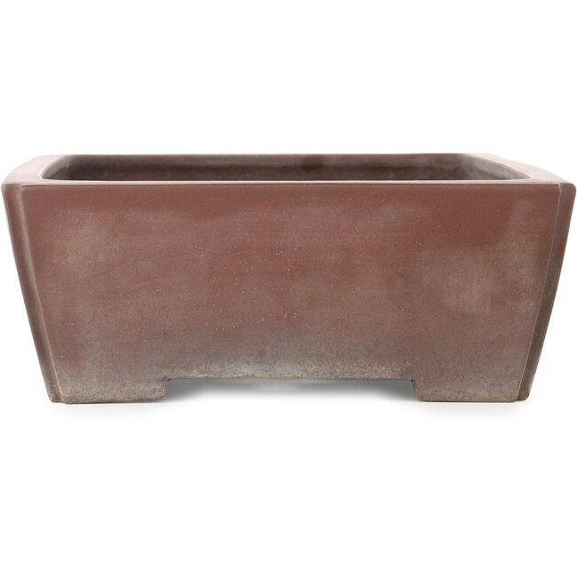 Rectangular unglazed bonsai pot by Yamaaki - 390 x 303 x 115 mm