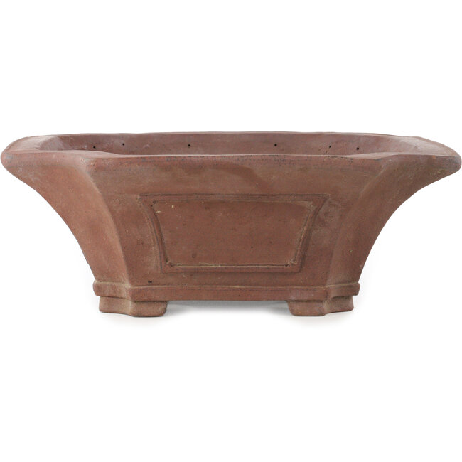 Square unglazed bonsai pot by Sensyu - 430 x 373 x 140 mm