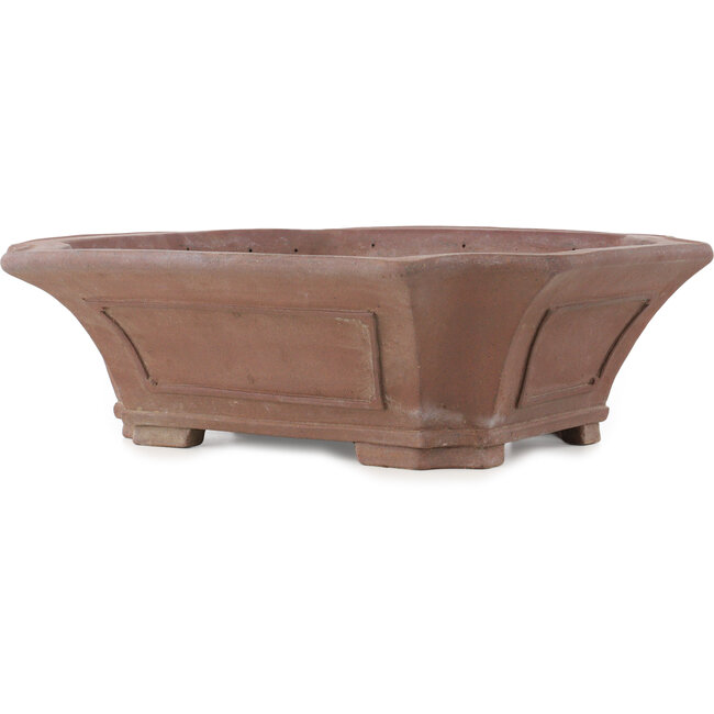 Vierkante ongeglazuurde bonsaipot van Sensyu - 430 x 373 x 140 mm