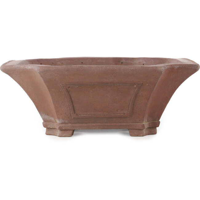 Square unglazed bonsai pot by Sensyu - 430 x 373 x 140 mm