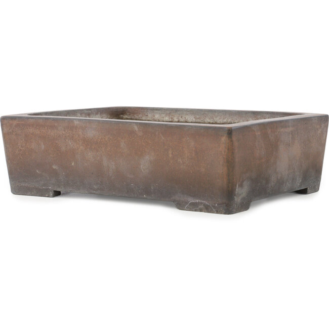 Rechteckiger unglasierter Bonsai-Topf von Syu-zan - 305 x 225 x 88 mm