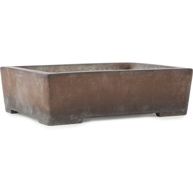 Pot à bonsaï rectangulaire non émaillé de Syu-zan - 305 x 225 x 88 mm