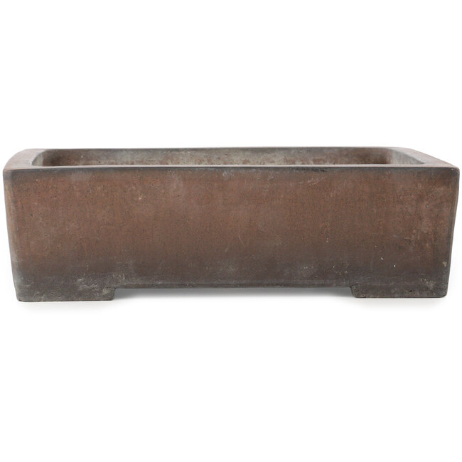 Rechthoekige ongeglazuurde bonsaipot van Syu-zan - 305 x 225 x 88 mm