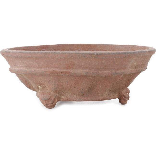 Round unglazed bonsai pot by Sensyu - 185 x 185 x 67 mm