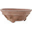 Round unglazed bonsai pot by Sensyu - 185 x 185 x 67 mm
