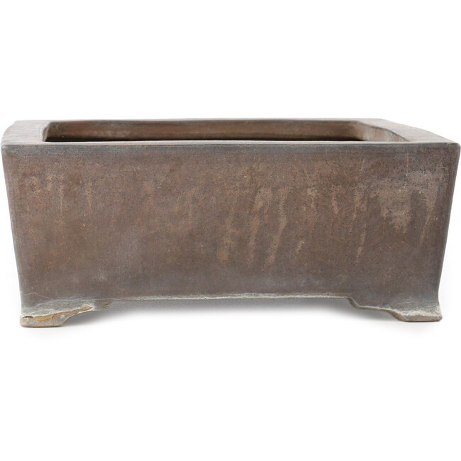 Rechteckiger unglasierter Bonsai-Topf von Syu-zan - 345 x 292 x 112 mm