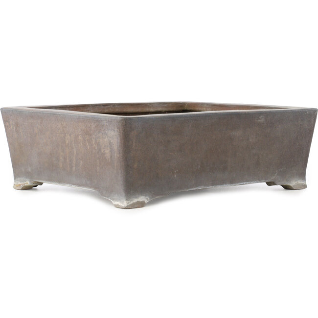 Rectangular unglazed bonsai pot by Syu-zan - 345 x 292 x 112 mm