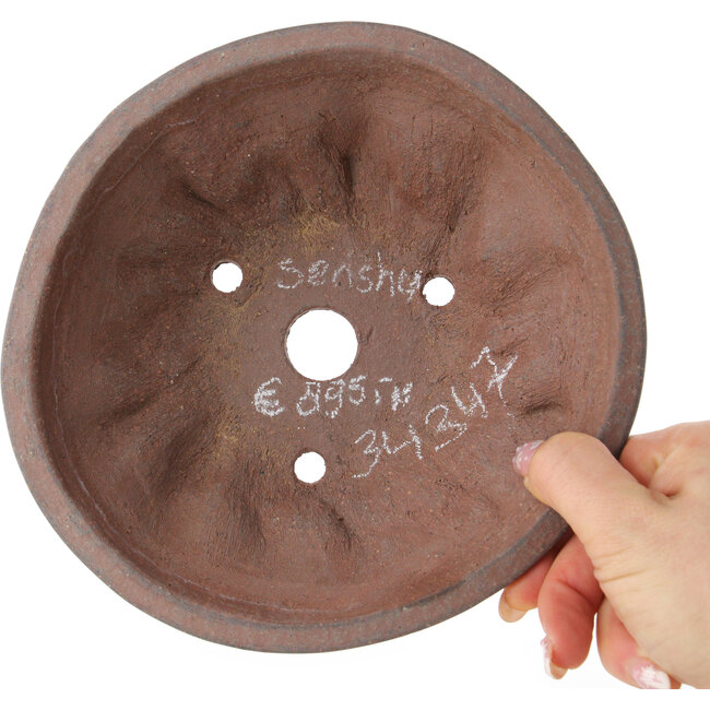 Maceta para bonsái redonda sin esmaltar de Sensyu - 185 x 185 x 67 mm