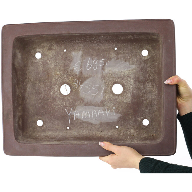 Pot à bonsaï rectangulaire non émaillé de Yamaaki - 495 x 382 x 115 mm