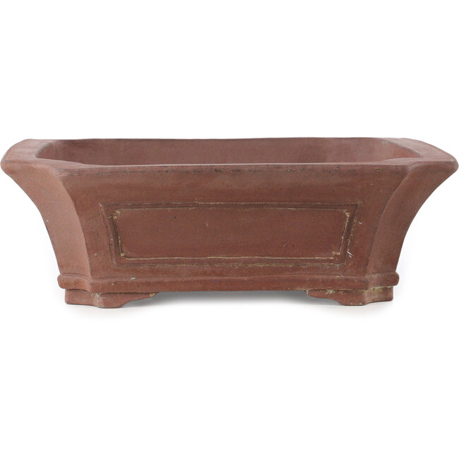 Pot à bonsaï rectangulaire non émaillé de Sensyu - 505 x 410 x 130 mm