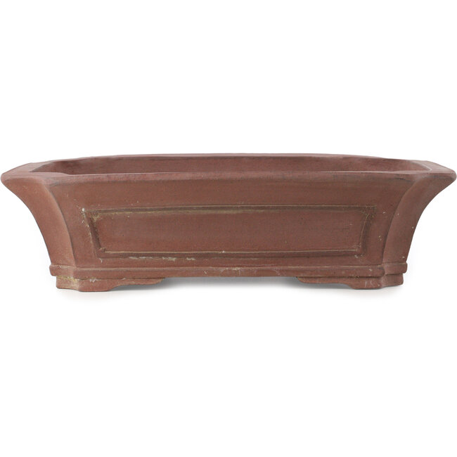 Rectangular unglazed bonsai pot by Sensyu - 505 x 410 x 130 mm