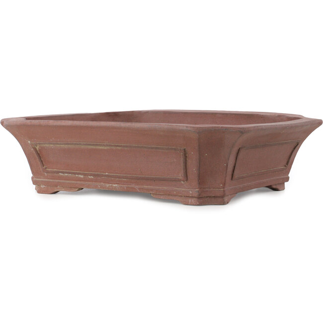 Rectangular unglazed bonsai pot by Sensyu - 505 x 410 x 130 mm