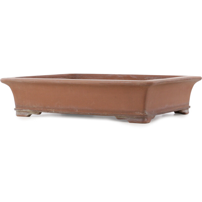Rectangular unglazed bonsai pot by Gyouzan - 557 x 435 x 127 mm