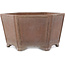 Maceta hexagonal sin esmaltar para bonsái de Keizan - 350 x 350 x 180 mm
