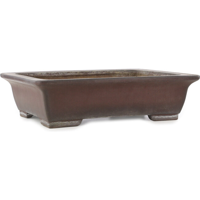 Rectangular unglazed bonsai pot by Yamaaki - 467 x 362 x 125 mm