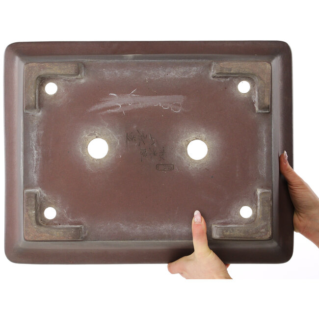 Pot à bonsaï rectangulaire non émaillé de Yamaaki - 467 x 362 x 125 mm