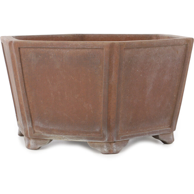 Pot à bonsaï hexagonal non émaillé de Keizan - 350 x 350 x 180 mm