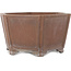 Maceta hexagonal sin esmaltar para bonsái de Keizan - 350 x 350 x 180 mm