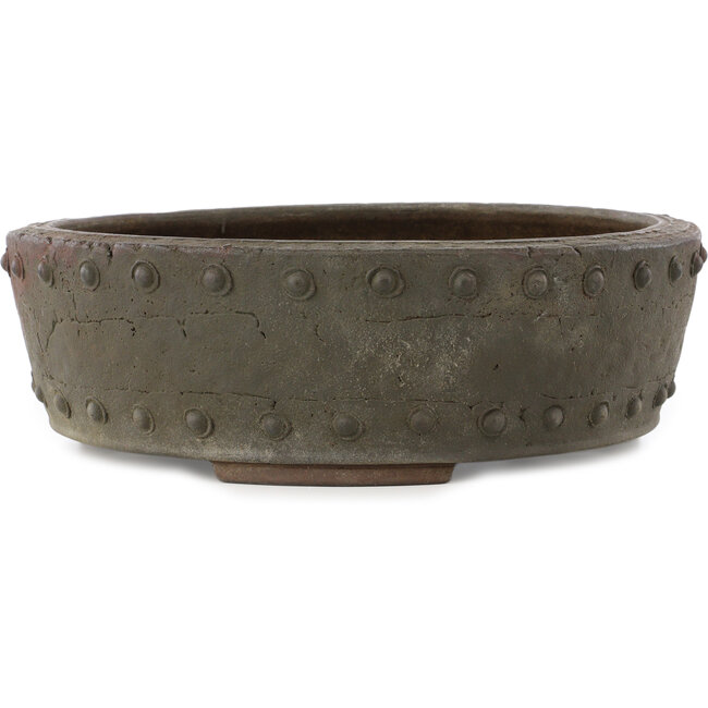 Pot à bonsaï rond non émaillé de Yamaaki Koshosen (première génération) - 370 x 370 x 120 mm