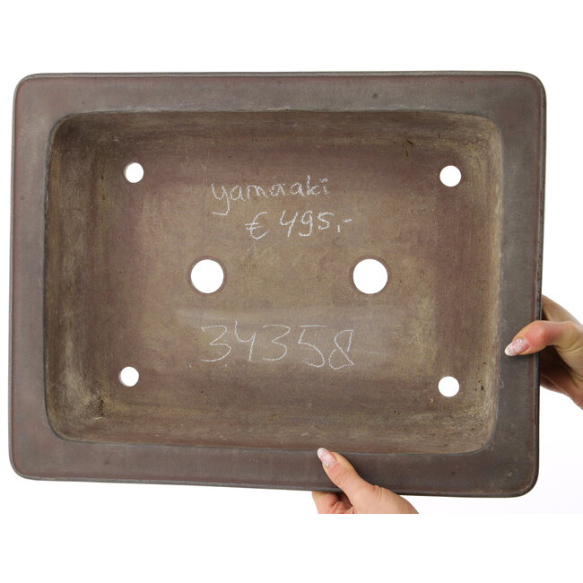Pot à bonsaï rectangulaire non émaillé de Yamaaki - 467 x 362 x 125 mm