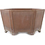 Pot à bonsaï hexagonal non émaillé de Keizan - 350 x 350 x 180 mm