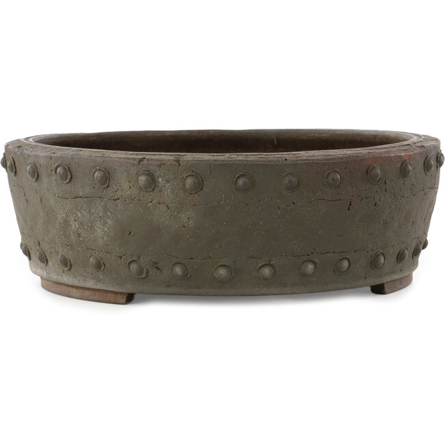 Vaso bonsai rotondo non smaltato di Yamaaki Koshosen (prima generazione) - 370 x 370 x 120 mm