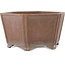 Maceta hexagonal sin esmaltar para bonsái de Keizan - 350 x 350 x 180 mm