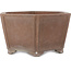Maceta hexagonal sin esmaltar para bonsái de Keizan - 350 x 350 x 180 mm