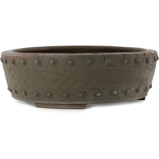 Pot à bonsaï rond non émaillé de Yamaaki Koshosen (première génération) - 370 x 370 x 120 mm