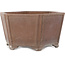 Pot à bonsaï hexagonal non émaillé de Keizan - 350 x 350 x 180 mm