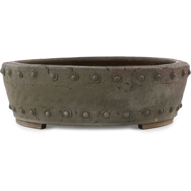 Pot à bonsaï rond non émaillé de Yamaaki Koshosen (première génération) - 370 x 370 x 120 mm