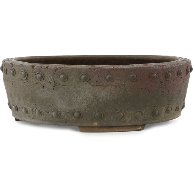 Pot à bonsaï rond non émaillé de Yamaaki Koshosen (première génération) - 370 x 370 x 120 mm