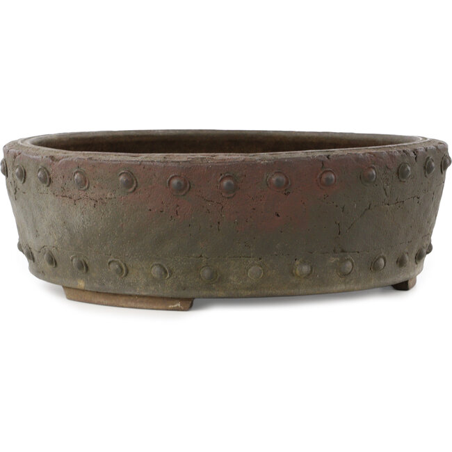 Pot à bonsaï rond non émaillé de Yamaaki Koshosen (première génération) - 370 x 370 x 120 mm