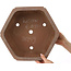Maceta hexagonal sin esmaltar para bonsái de Keizan - 350 x 350 x 180 mm