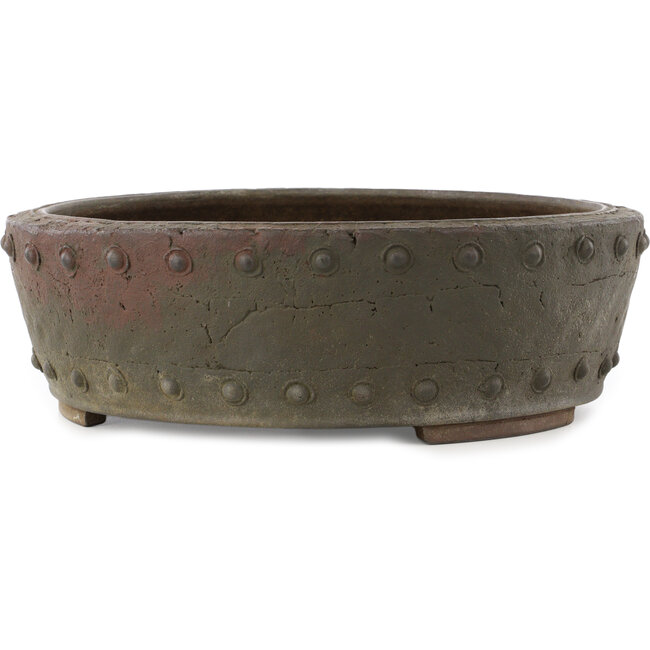 Pot à bonsaï rond non émaillé de Yamaaki Koshosen (première génération) - 370 x 370 x 120 mm