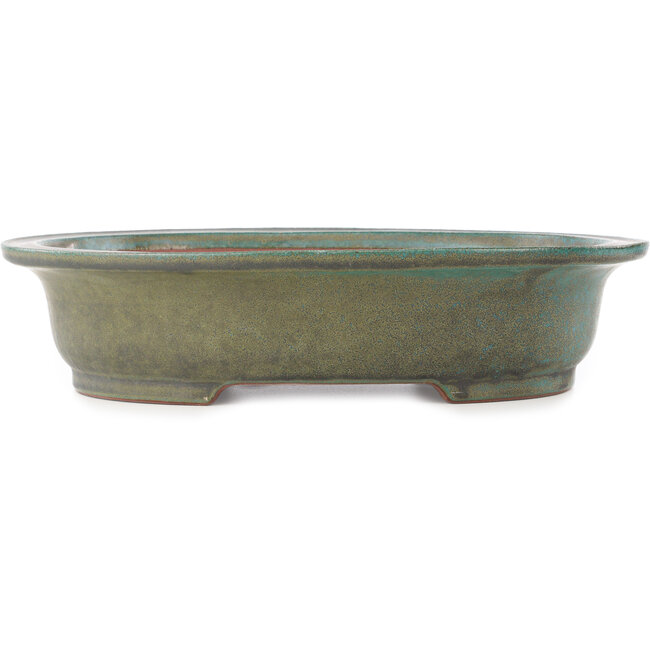 Ovale turquoise bonsai pot van Reiho - 410 x 327 x 95 mm
