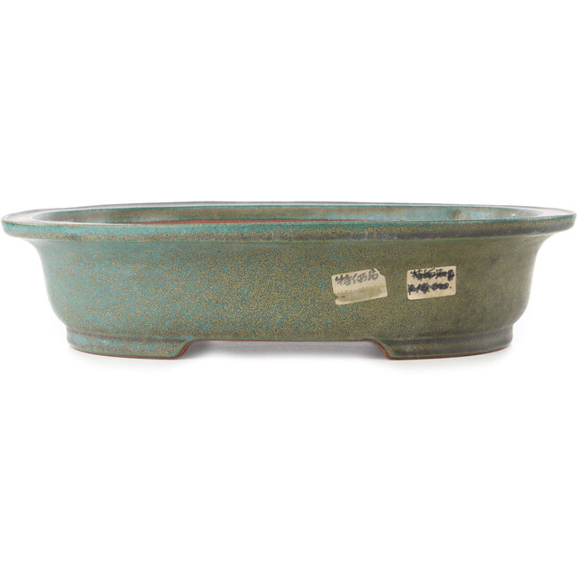 Ovale turquoise bonsai pot van Reiho - 410 x 327 x 95 mm