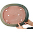 Pot à bonsaï ovale turquoise de Reiho - 410 x 327 x 95 mm
