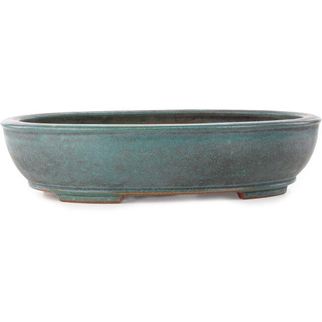 Ovale turquoise bonsai pot van Reiho - 380 x 290 x 88 mm