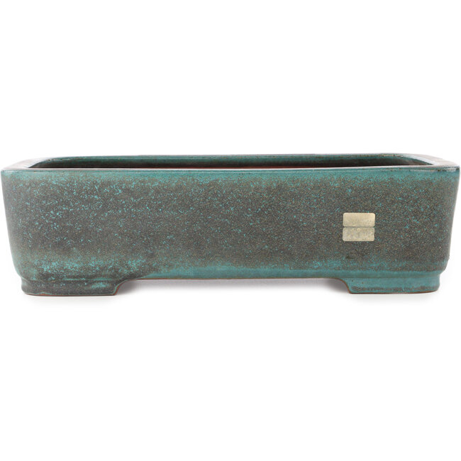 Maceta rectangular turquesa para bonsái de Reiho - 410 x 290 x 110 mm