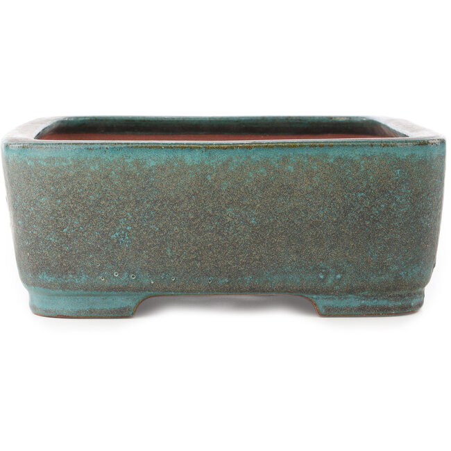 Rectangular turquoise bonsai pot by Reiho - 410 x 290 x 110 mm