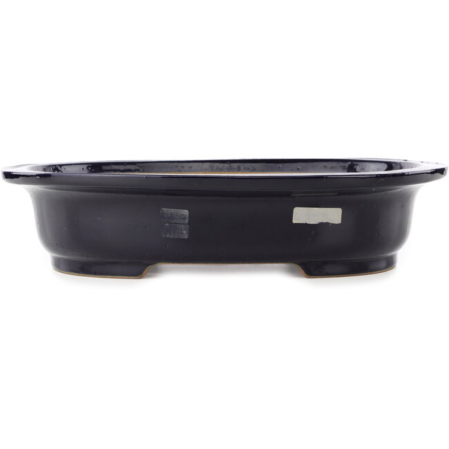 Pot à bonsaï ovale bleu foncé de Reiho - 410 x 330 x 92 mm