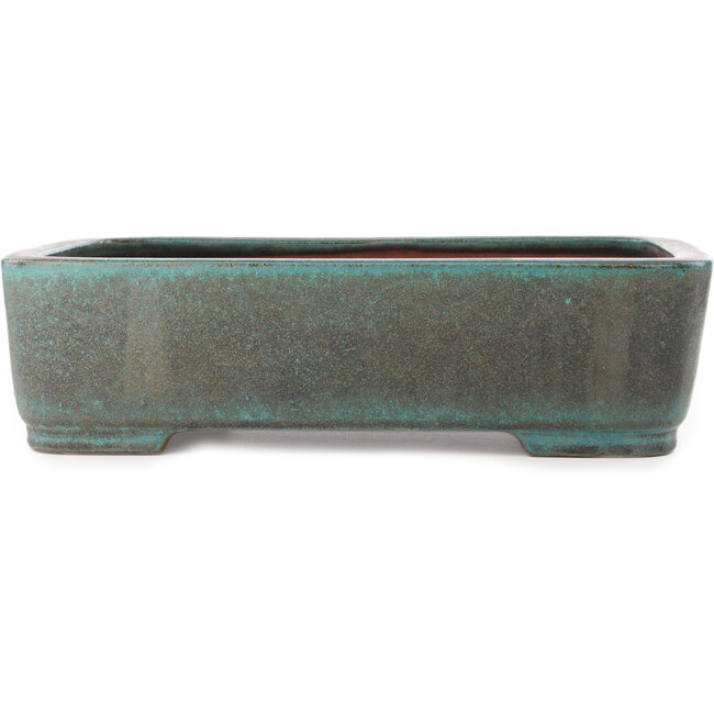 Rechthoekige turquoise bonsai pot van Reiho - 410 x 290 x 110 mm