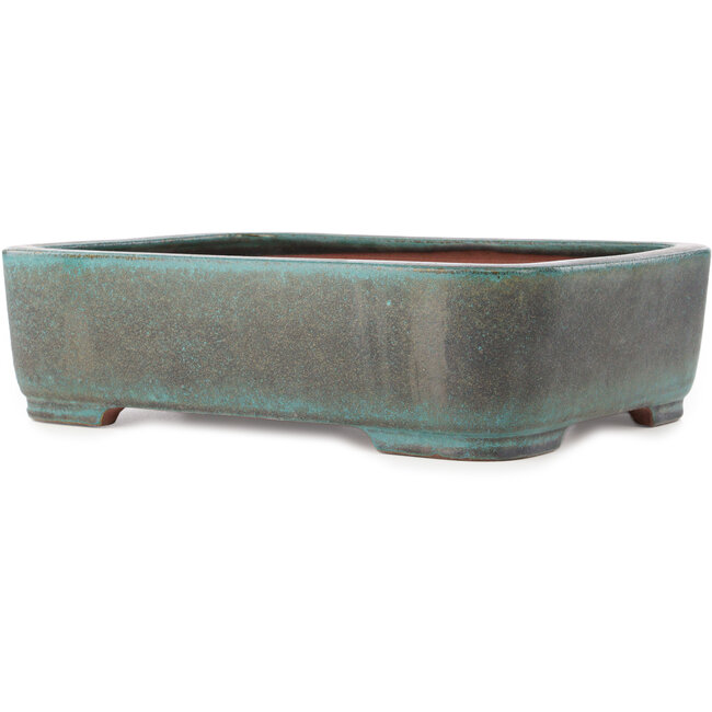Vaso bonsai rettangolare turchese di Reiho - 410 x 290 x 110 mm