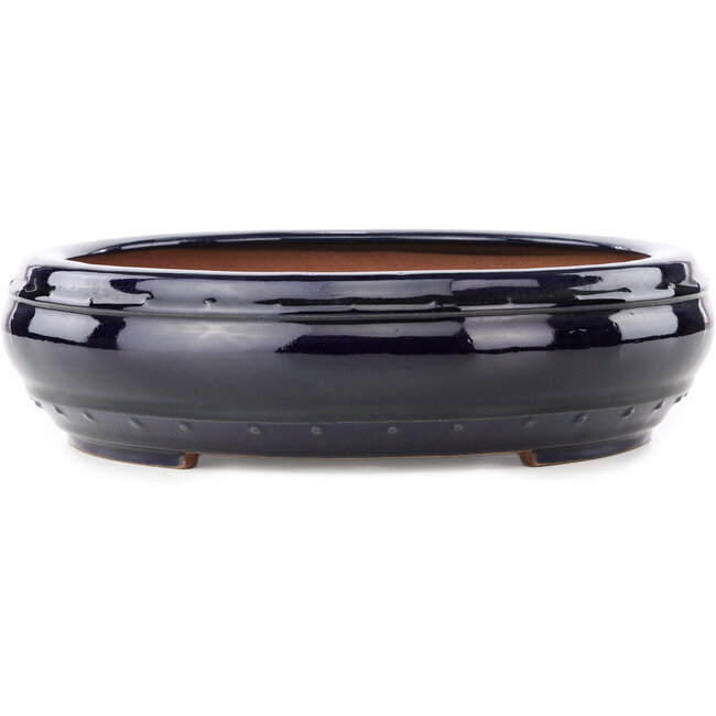 Pot à bonsaï rond bleu foncé de Reiho - 315 x 315 x 85 mm