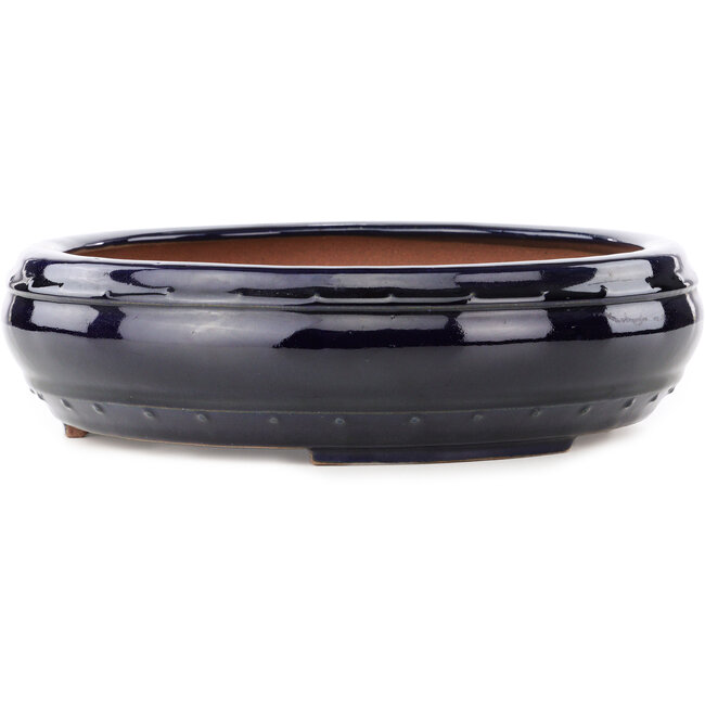 Pot à bonsaï rond bleu foncé de Reiho - 315 x 315 x 85 mm