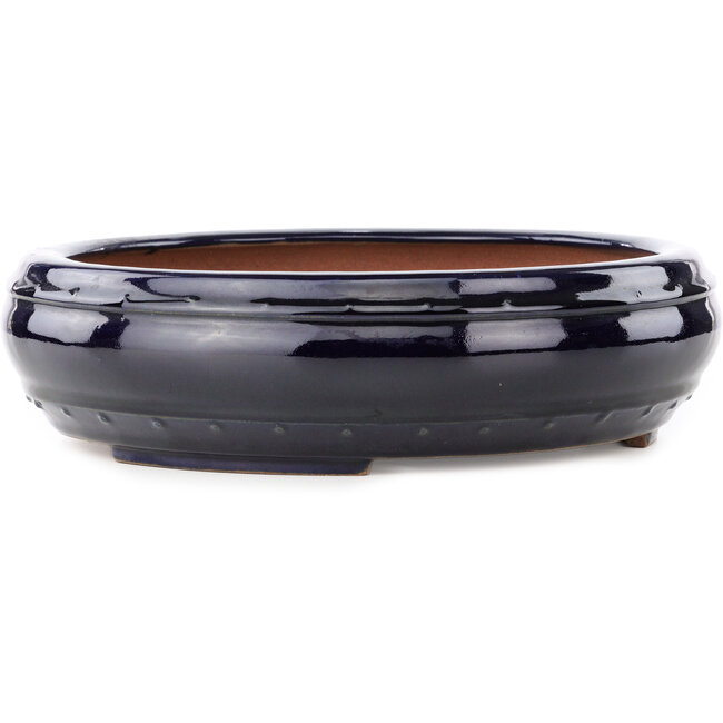 Vaso bonsai rotondo blu scuro di Reiho - 315 x 315 x 85 mm