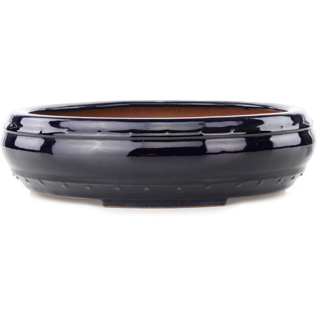 Maceta para bonsái redonda de color azul oscuro de Reiho - 315 x 315 x 85 mm